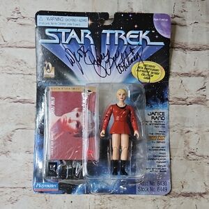 GRACE LEE WHITNEY SIGNED 5" 1996 PLAYMATES JANICE RAND STAR TREK Autographed New